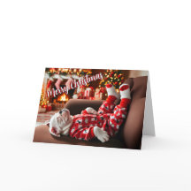American Bulldog Sweet Dreams Carte de Noël