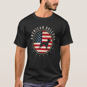 American Bulldog USA Flag 4. Juli Mama Vater T-Shirt