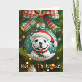 American Bulldog Weihnachtsschmuckkarte Feiertagskarte