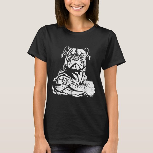 American Bully Biceps Tattoo Pet - Hundezucht I Lo T-Shirt (Vorderseite)