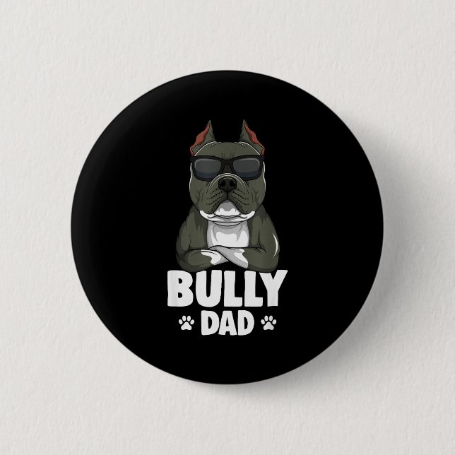 American Bully Dad Dogs Dad Men  Button (Vorderseite)