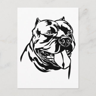American Bully Dog, Black Silhouette Hoody Postkarte