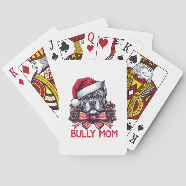 American Bully Dog Mama Weihnachtsgeschenk Hund Lo Spielkarten (Rückseite)