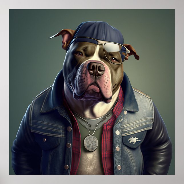 American Bully Hipster Doster Poster (Vorne)
