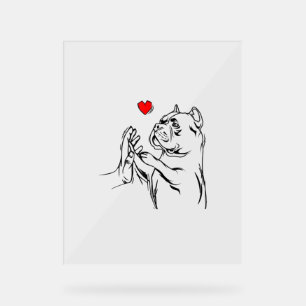 American Bully Liebe Niedlich Pitbull Dog Mama Fun Acrylschild