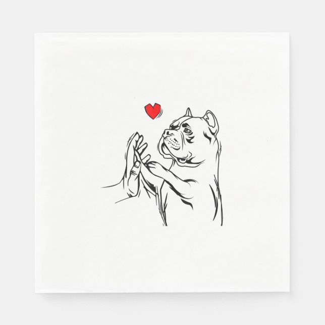 American Bully Liebe Niedlich Pitbull Dog Mama Fun Serviette (Vorderseite)