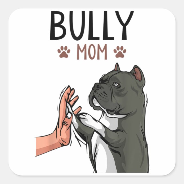 American Bully Mama Niedlich Dog Quadratischer Aufkleber (Vorderseite)