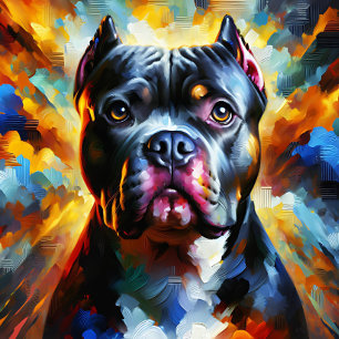 American Bully Pitbull Hund Acryl-Kunst Druck