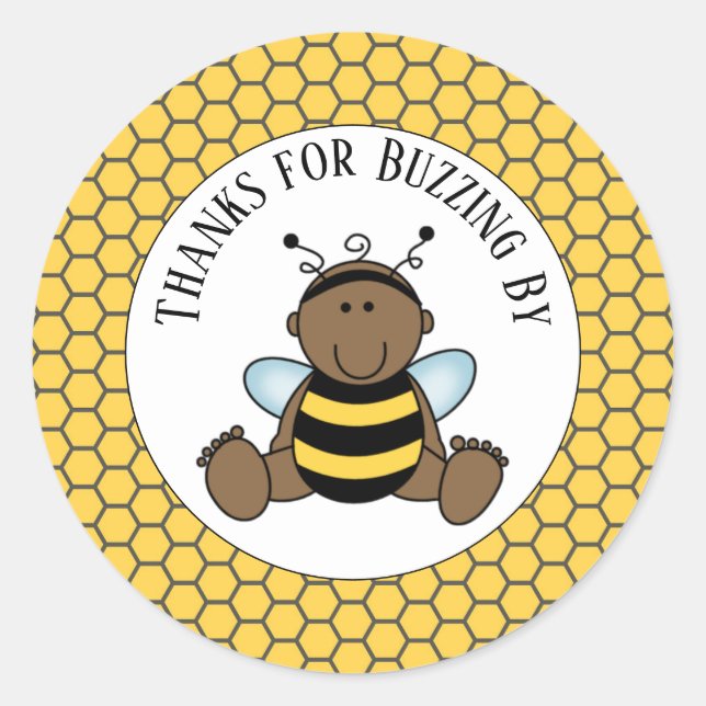 American Bumble Bee Baby Classic Round Sti Runder Aufkleber (Vorderseite)