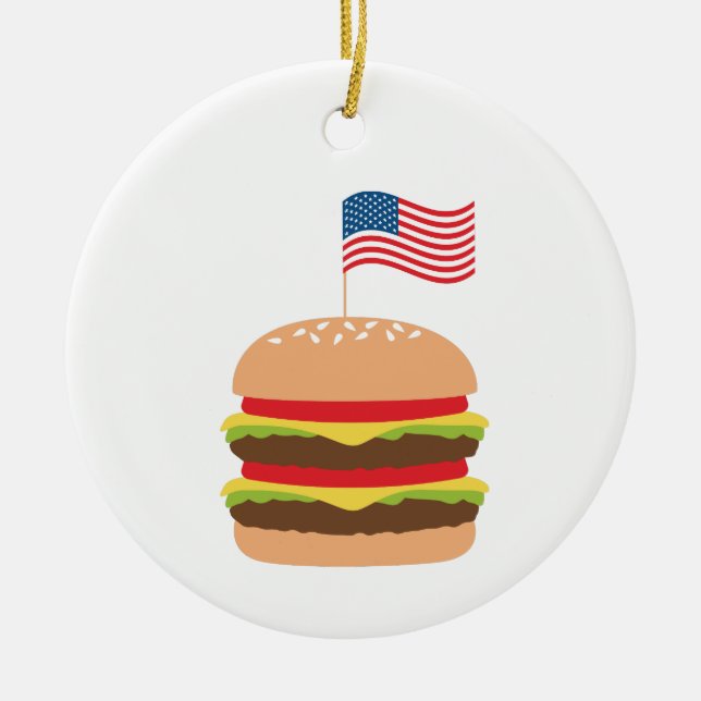 American Burger Keramik Ornament (Vorne)