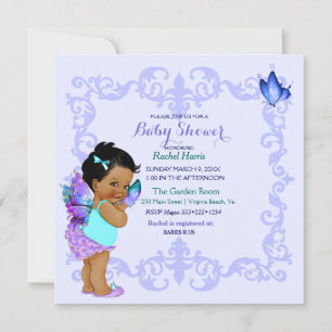 American Butterfly Princess Vintag Baby Einladung