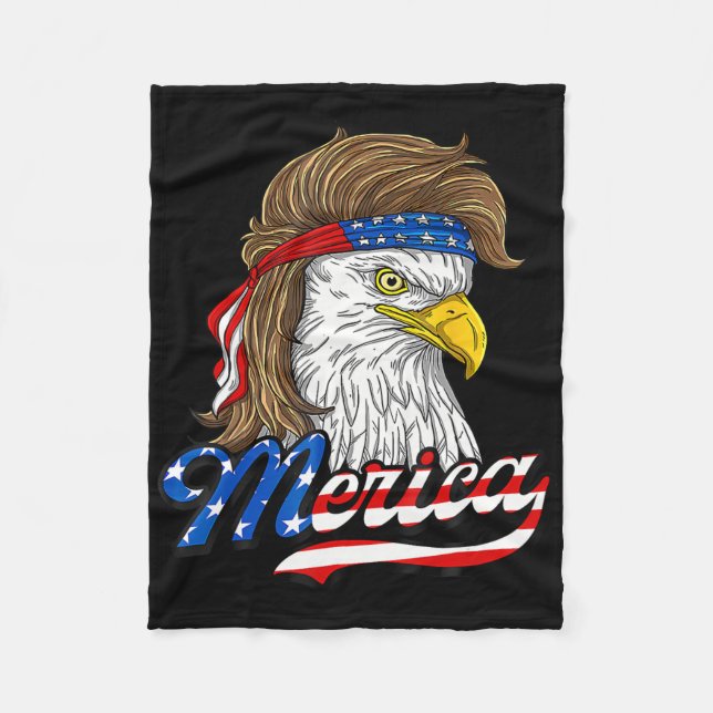 American Byld Eagle USA Flag 4. Juli Adler USA Fleecedecke (Vorderseite)