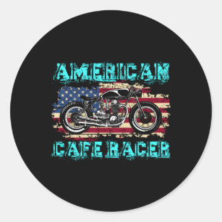 American Café Racer Biker Ns Runder Aufkleber