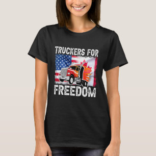 American Canada Flag Freedom Convoy 2022 Truck Dri T-Shirt