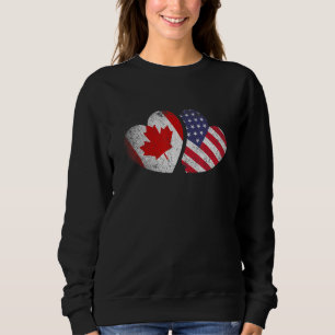 American Canadian Heart Valentinstag USA Flag C Sweatshirt
