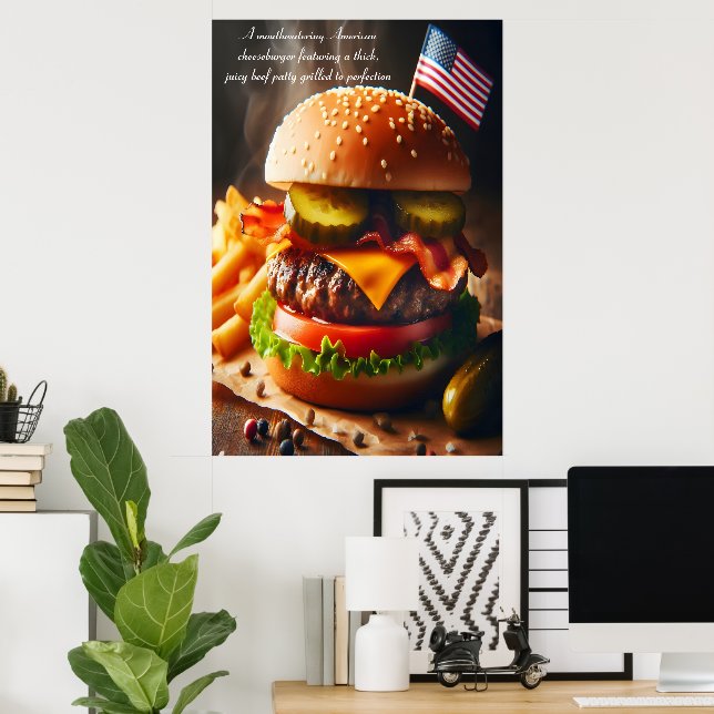 American Cheeseburger Experience 24x36 Poster (Heimbüro)