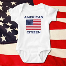 American Citizen Bold USA Flag Baby Bodysuit
