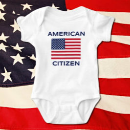 American Citizen Bold USA Flag Baby Bodysuit Strampler