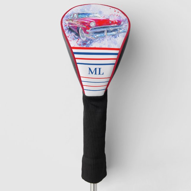American Classic Car Mit Monogramm Golf Head Cover Headcover (Vorderseite)