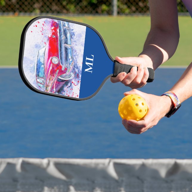 American Classic Car Mit Monogramm Pickleball Schläger (InSitu)