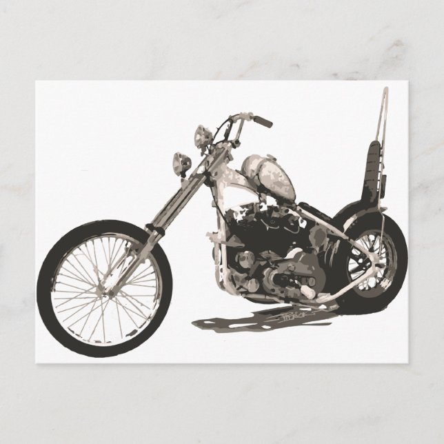American Classic Chopper Motorrad Postkarte (Vorderseite)