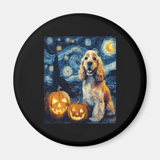 American Cocker Spanel Niedlich Hund Halloween Jac Magnet (Vorne)
