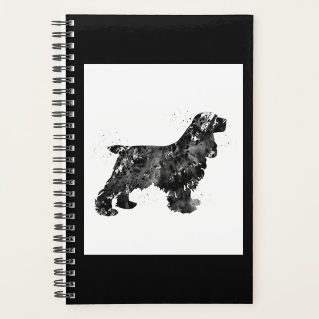 American Cocker Spaniel Art Watercolor Cute Dog (Devant)