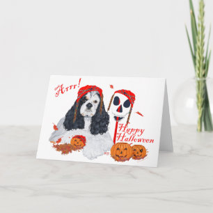 American Cocker Spaniel Halloween Karte