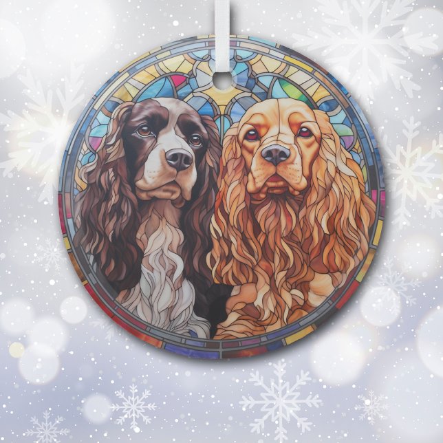 American Cocker Spaniel Hunde festgehalten Ornament Aus Glas (Von Creator hochgeladen)