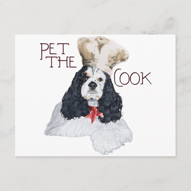American Cocker Spaniel Koch Postkarte (Vorderseite)