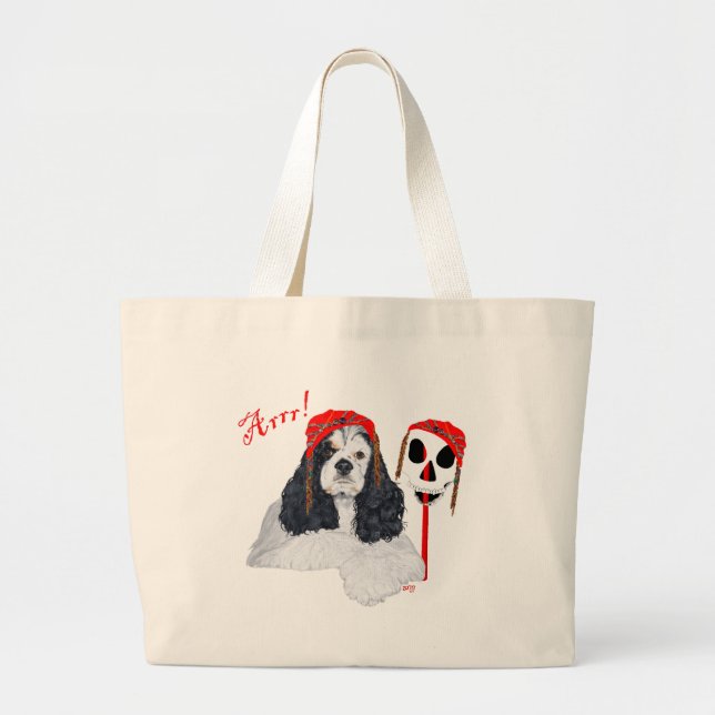 American Cocker Spaniel Pirate Jumbo Stoffbeutel (Vorne)