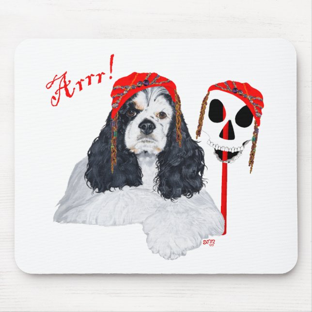 American Cocker Spaniel Pirate Mousepad (Vorne)
