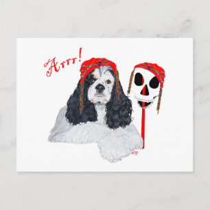 American Cocker Spaniel Pirate Postkarte