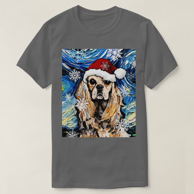 American Cocker Spaniel Santa T-Shirt (Design vorne)
