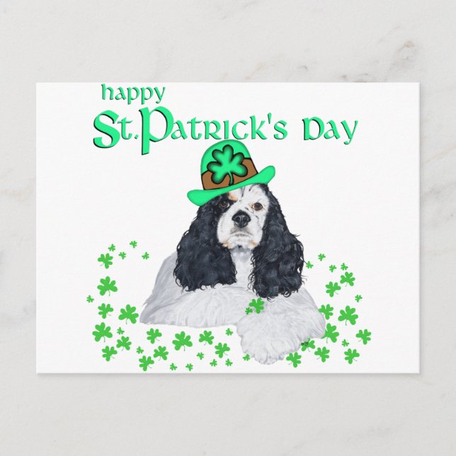 American Cocker Spaniel St. Patrick's Day Postkarte (Vorderseite)