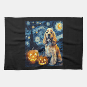 American Cocker Spaniel Süßer Hund Halloween Jack Geschirrtuch