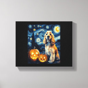 American Cocker Spaniel Süßer Hund Halloween Jack Leinwanddruck
