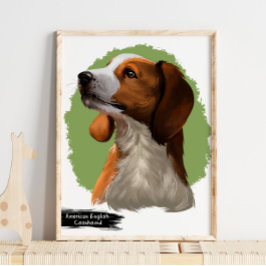 American Coonhound Portrait | Pet Portrait Poster