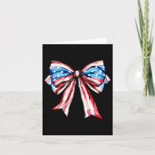 American Coquette Bow Patriotic Usa Flag Happy 4. Karte