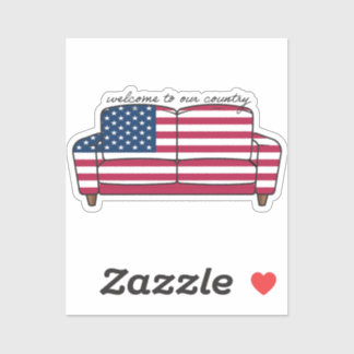 American Couchsticket 2x2 Aufkleber