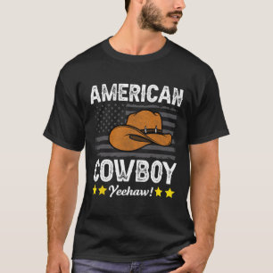 American Cowboy Rodeo American Flag Vintag Cowboy T-Shirt