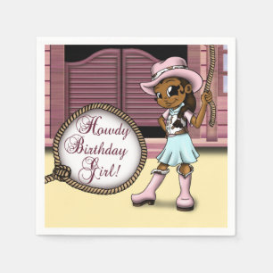 American Cowgirl Birthday Serviette