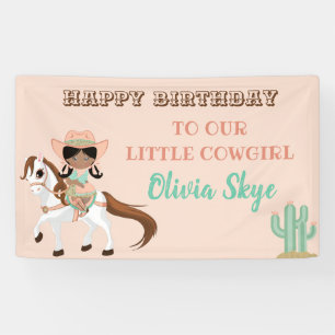 American Cowgirl on Horse Girls Western Banner