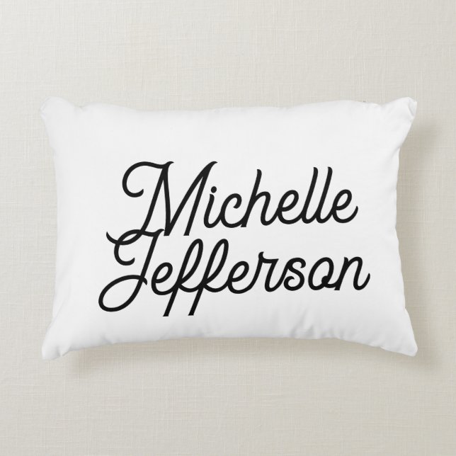 American Creative Trendy White Black Calligraphy Dekokissen (Vorderseite)