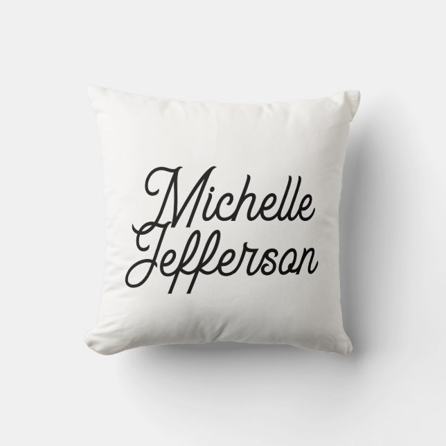 American Creative Trendy White Black Calligraphy Kissen (Vorderseite)