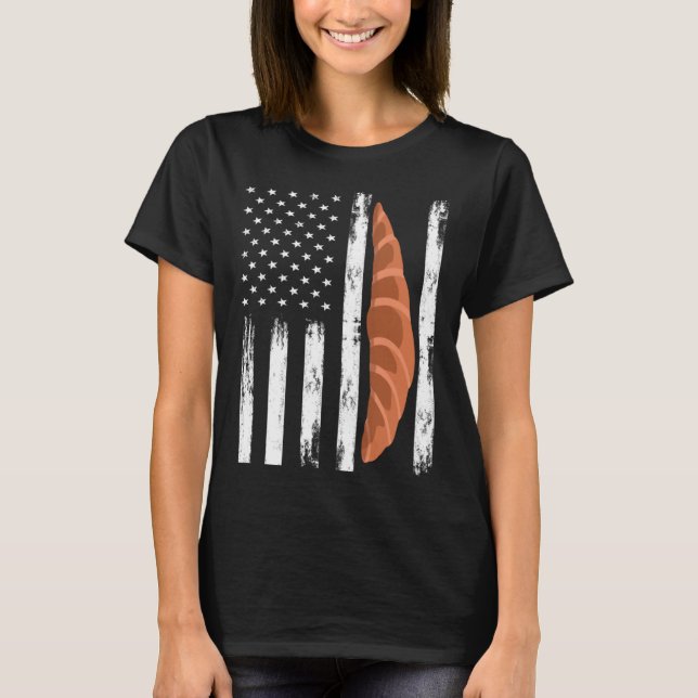 American Croissant Outfit USA Flag Baking T-Shirt (Vorderseite)