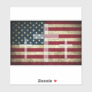 American Cross Sticker