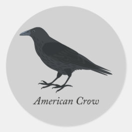 American Crow Runder Aufkleber