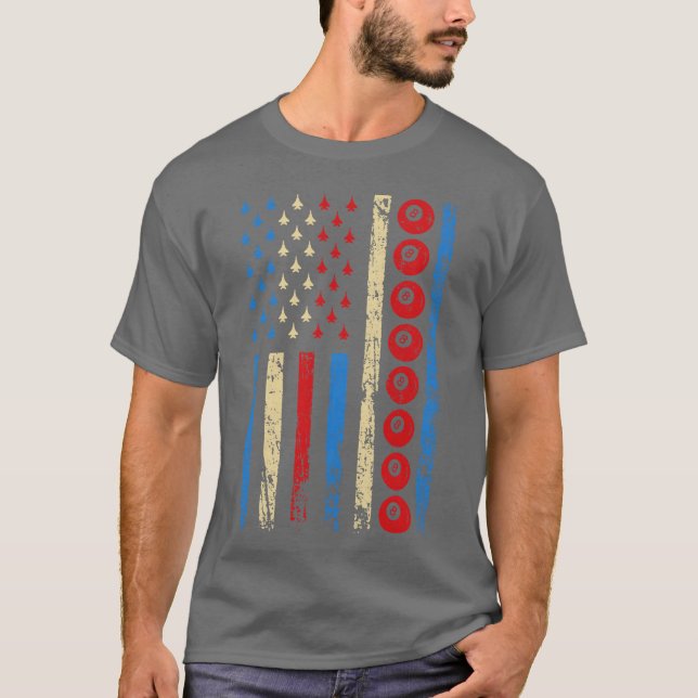 American Cue Sports Flag Athletic Billiards friend T-Shirt (Vorderseite)