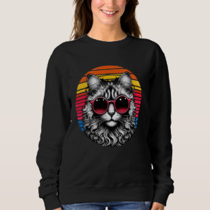 American Curl Cat Retro Vintag Sonnenbrille Sweatshirt